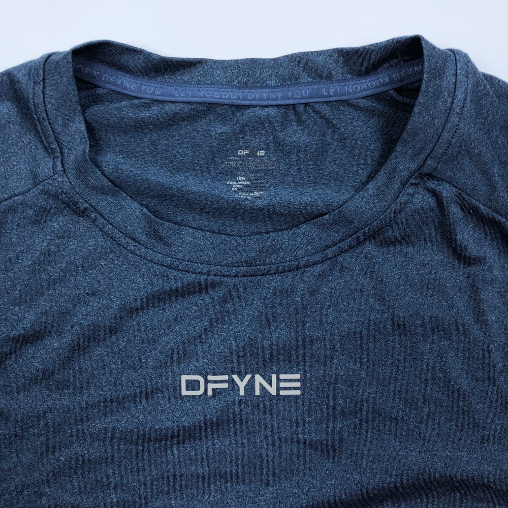 DFYNE Mens Large Blue Heathered Training T-Shirt Athletic Gym Top - Picture 2 of 8